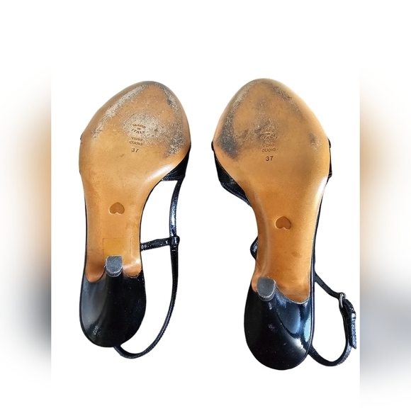 Moschino Cheep and Chik spider Slingback Sundals Heels patent leather black 37 - Picture 4 of 5